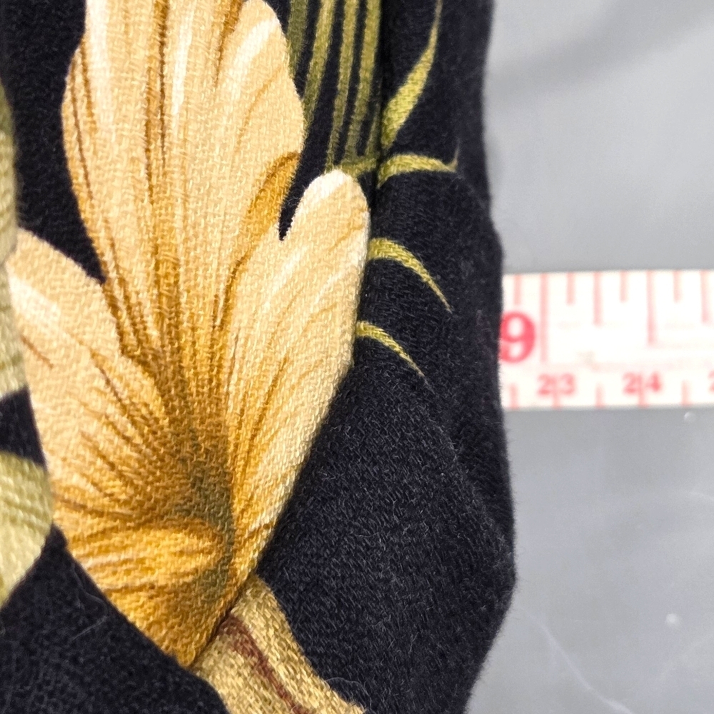 Vtg aBBa Black Golden Yellow Hibiscus Bag Kisslock Round Handle Hawaii '80s EUC - Picture 13 of 13